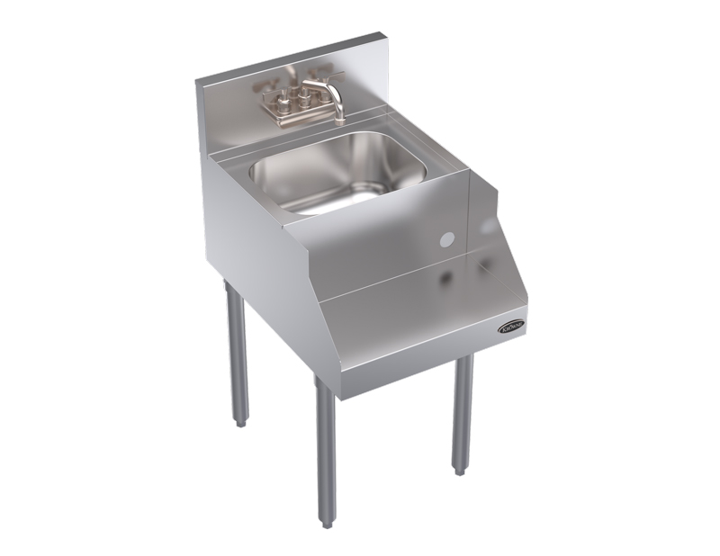 KROWNE KR24-12BD Blender and Liquid Dump Sink Add-On Unit, 6.5 inch Back Splash, Splash Mount Faucet, 12 inch W x 24 inch D