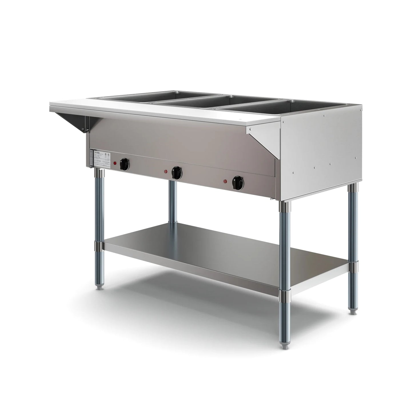 Koolmore KM-OWS-3 3-Pan Open Well Electric Steam Table With Undershelf, 120V