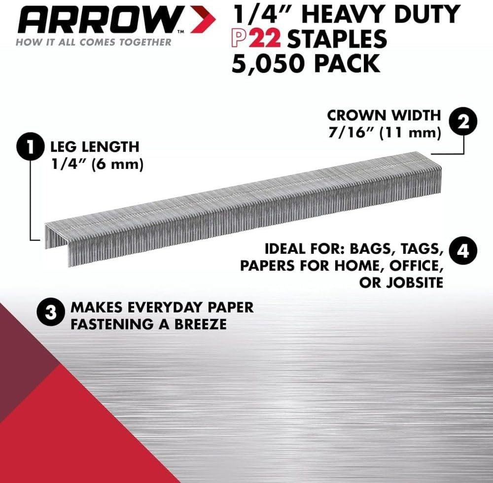 ARROW #224 Staples, Steel, 1/4 inch, 80 BOXES (USA)