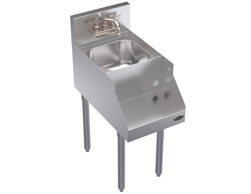 KROWNE KR24-14BD Blender and Liquid Dump Sink Add-On Unit, 6.5 inch Back Splash, Splash Mount Faucet, 14 inch W x 24 inch D