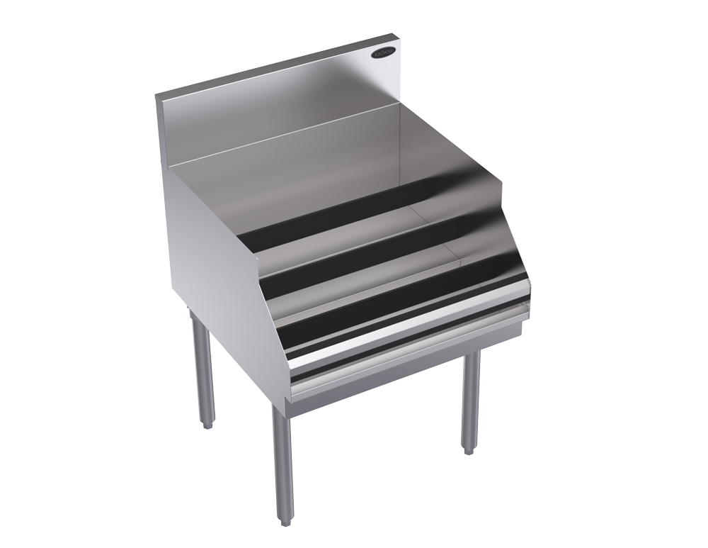 KROWNE KR24-24RD Raised Underbar Liquor Display Unit, 6.5 inch Back Splash, 24 inch W x 24 inch D