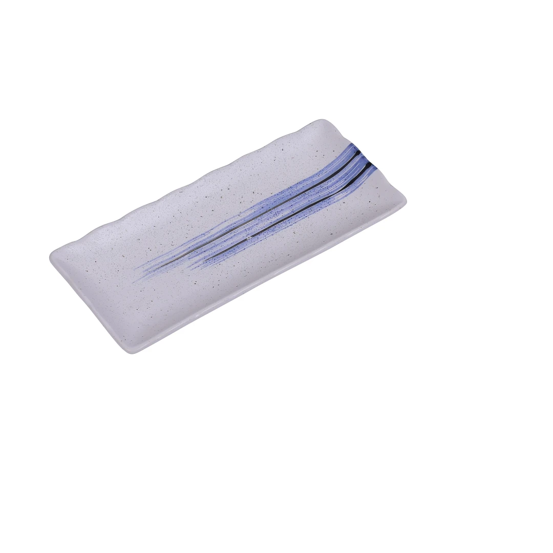 Yanco OC-3112 Ocean Sushi Plate 11-1/2"L X 5-1/2"W Rectangular