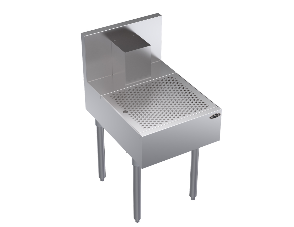 KROWNE KR24-BD18 Under Bar Beer Drainer, Lift-Out Perforated Top, 18 inch W x 24 inch D