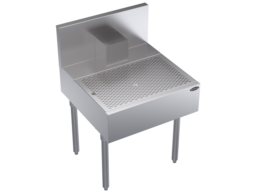 KROWNE KR24-BD24 Under Bar Beer Drainer, Lift-Out Perforated Top, 24 inch W x 24 inch D