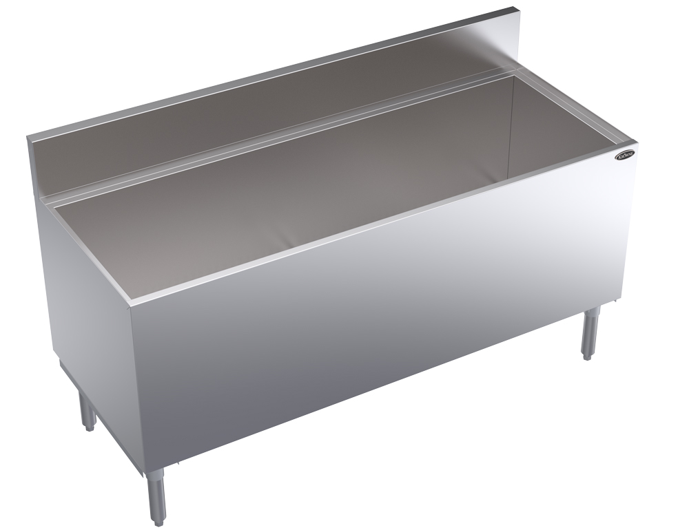 KROWNE KR24-CB60 Beer Bin, Holds 15 Cases, 6.5 inch Back Splash, 60 inch W x 24 inch D