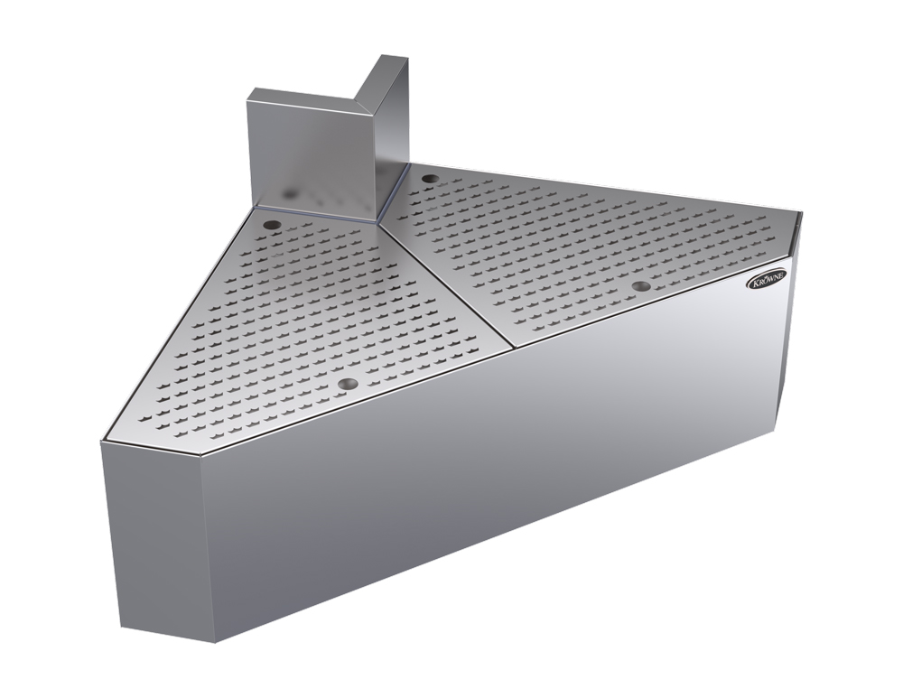 Krowne KR24-DFC90 24" Front Angle - 90 Degree, 6 1/2" Back Splash w/ Angled Corner