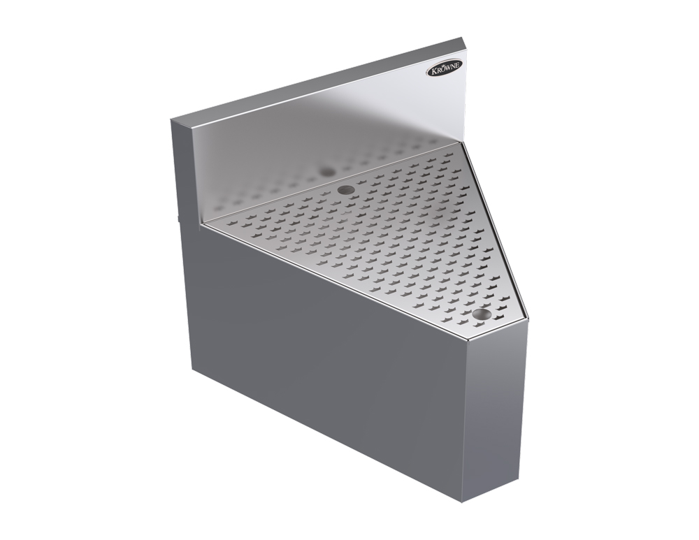 Krowne KR24-DR45 24" Rear Angle - 45 Degree, 6 1/2" Back Splash w/ Straight Corner
