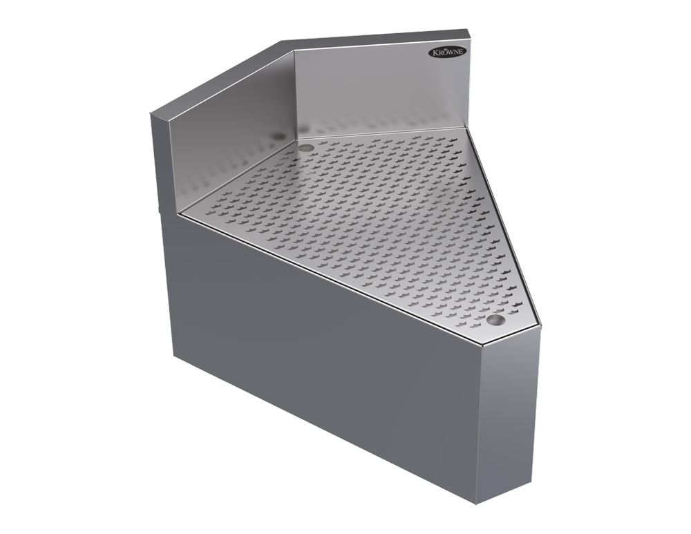 Krowne KR24-DRC45 24" Rear Angle - 45 Degree, 6 1/2" Back Splash w/ Angled Corner