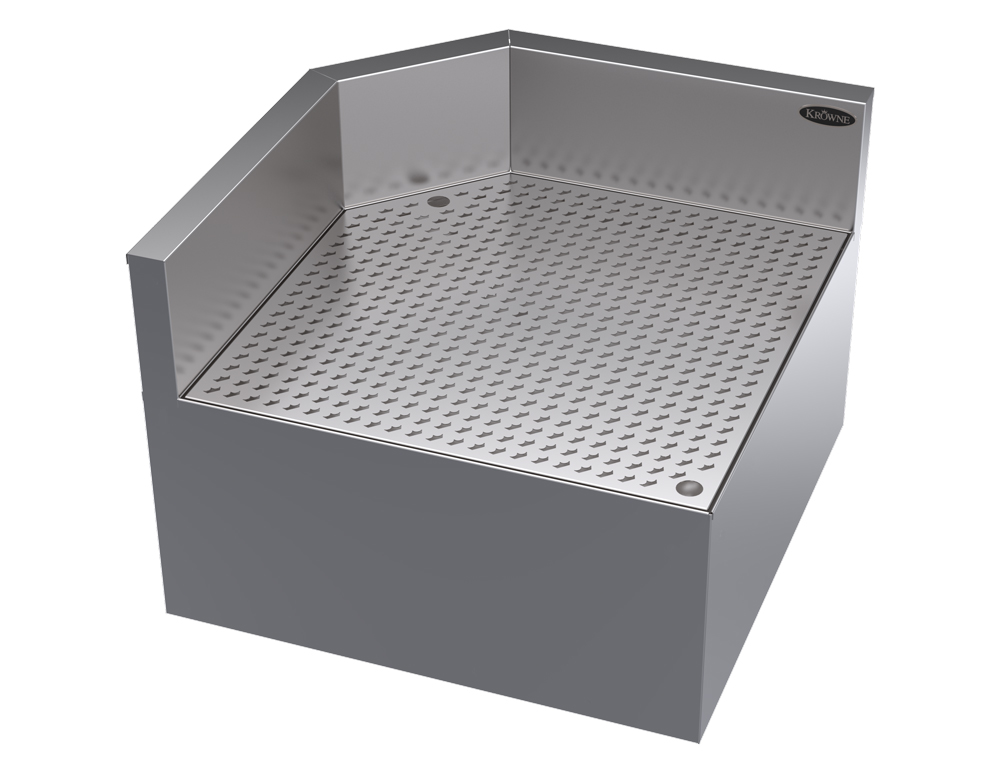 Krowne KR24-DRC90 24" Rear Angle - 90 Degree, 6 1/2" Back Splash w/ Angled Corner
