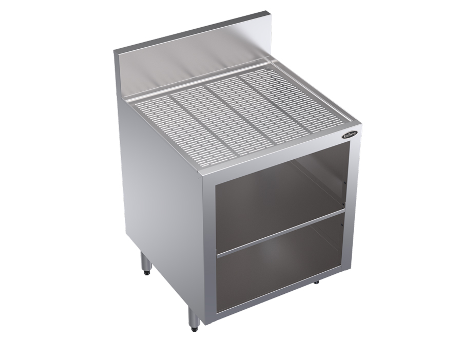 KROWNE KR24-GSB3 Under Bar Glass Storage Unit with Open Base, 24 inch W x 24 inch D