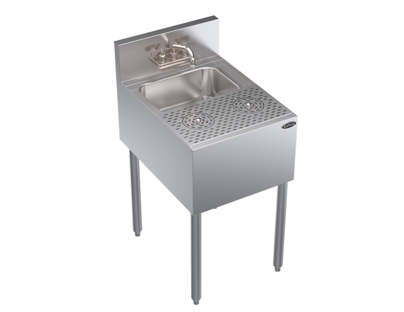 Krowne KR24-MD18 Underbar Dump Sink w/ 10" x 14" x 7" Bowl - (2) Glass Rinsers, Stainless Steel