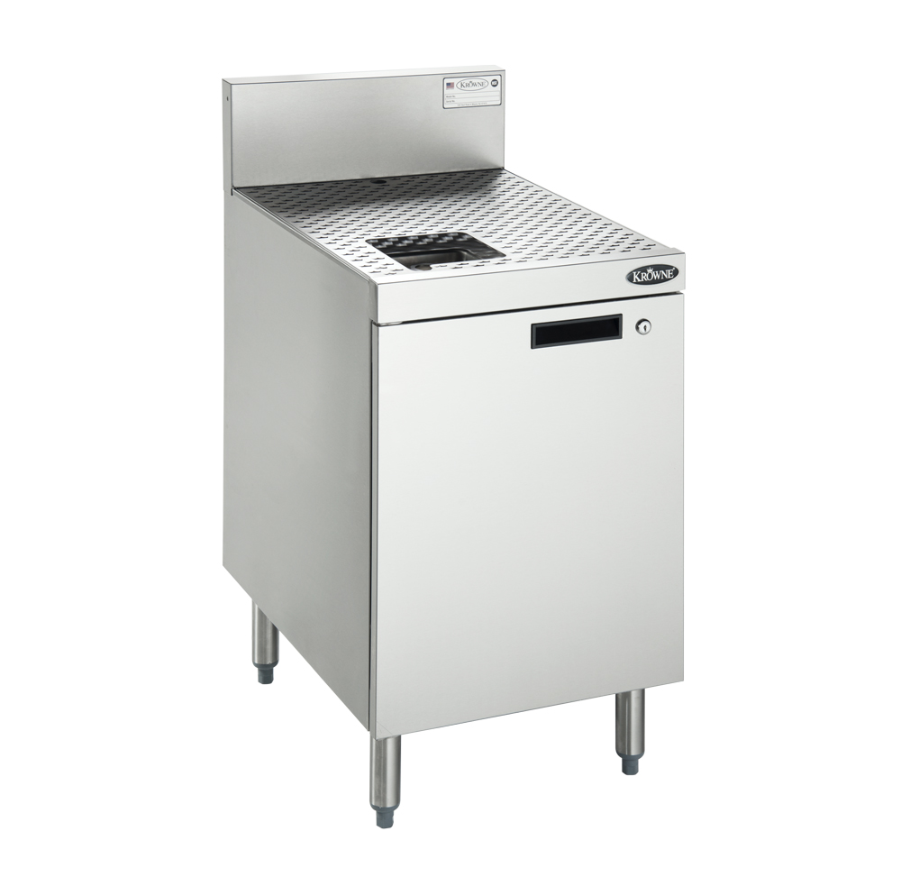 Krowne KR24-MF18 18" Glass Froster Drainboard Cabinet - 6 1/2" Backsplash, Stainless Steel