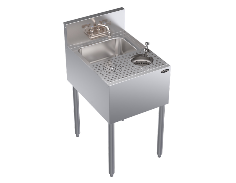 Krowne KR24-MS18 Underbar Dump Sink w/ Stainless Steel Legs, 18" x 24" x 36 1/2"