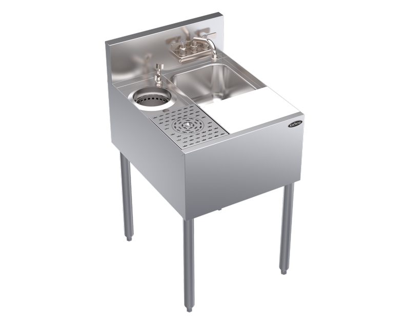 Krowne KR24-MS20 Underbar Dump Sink w/ 10" x 12" x 7" Bowl - (1) Glass Rinser, Stainless Steel