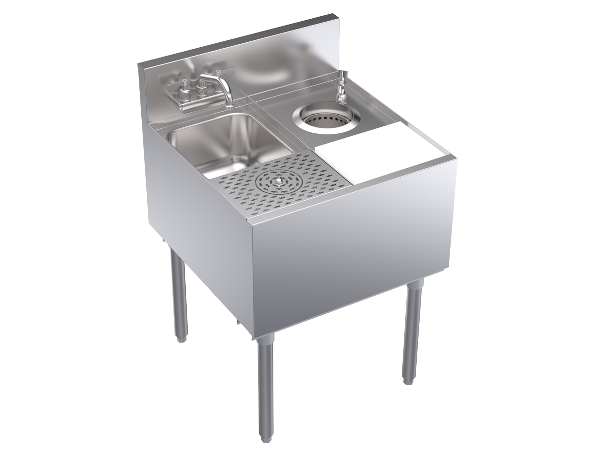Krowne KR24-MS24 Underbar Dump Sink w/ Stainless Steel Legs, 24" x 24" x 36