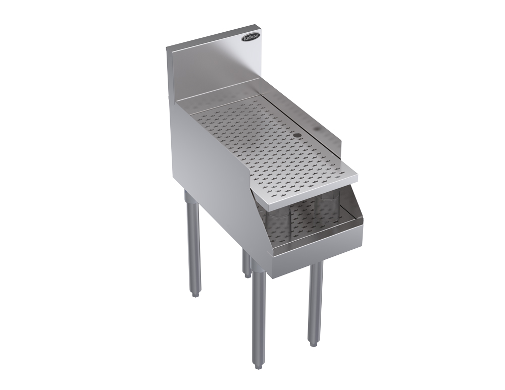 KROWNE KR24-RG12 Under Bar Freestanding Recessed Drainboard, 12 inch W x 24 inch D