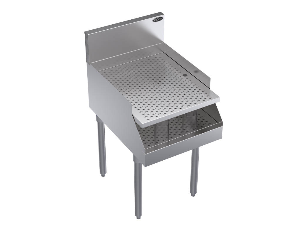 KROWNE KR24-RG18 Under Bar Freestanding Recessed Drainboard, 18 inch W x 24 inch D