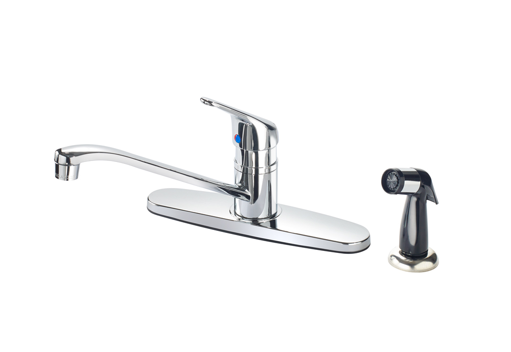 Krowne 16-350L Deck Mount Faucet - Swing Spout, Lever Handle, Spray Nozzle