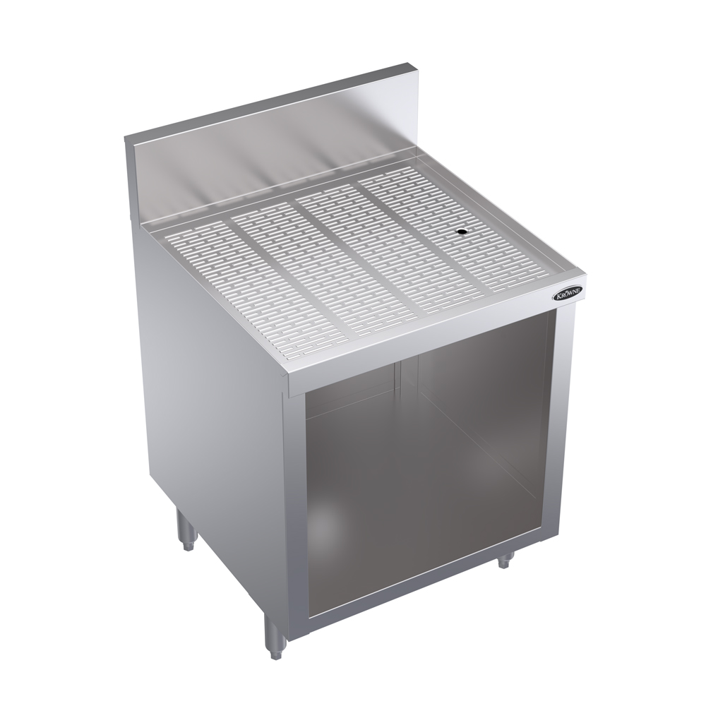 KROWNE KR24-S24 Under Bar Glass Storage Unit, 6.5 inch Back Splash, 24 inch W x 24 inch D