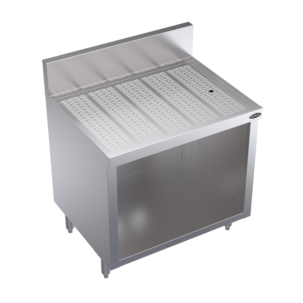KROWNE KR24-S30 Under Bar Glass Storage Unit, Open Base, Stainless Steel, 30 inch W x 24 inch D
