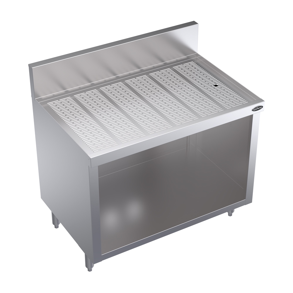KROWNE KR24-S36 Under Bar Glass Storage Unit, Open Base, 6.5 inch Back Splash, 36 inch W x 24 inch D