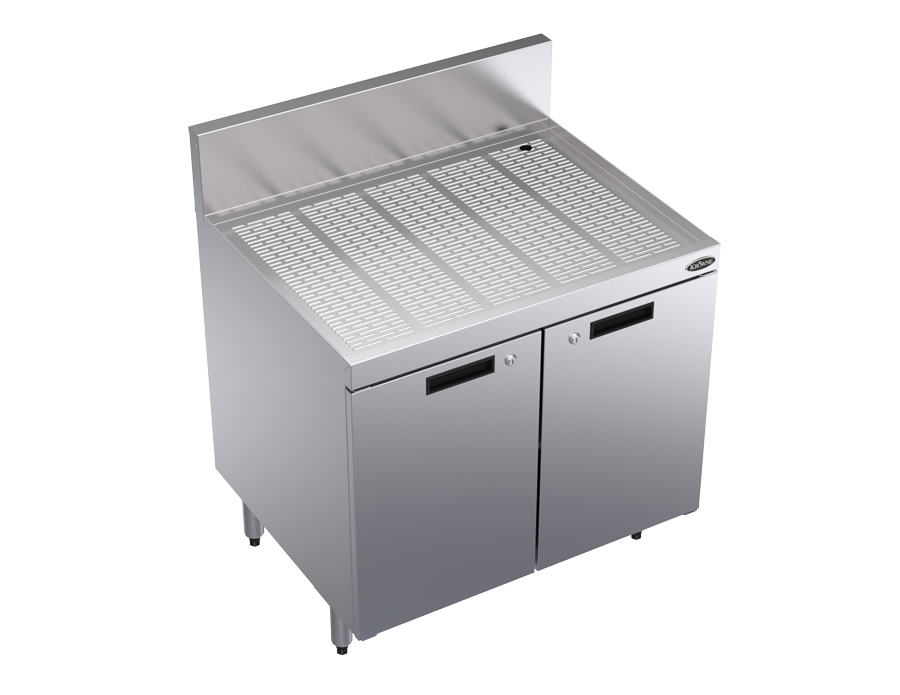 KROWNE KR24-SD30 Under Bar Glass Storage Unit, Hinged Door Base, 6.5 inch Back Splash, 30 inch W x 24 inch D