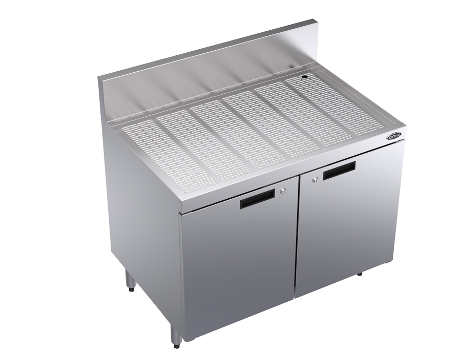 KROWNE KR24-SD36 Under Bar Glass Storage Unit, Hinged Door Base, 6.5 inch Back Splash, 36 inch W x 24 inch D