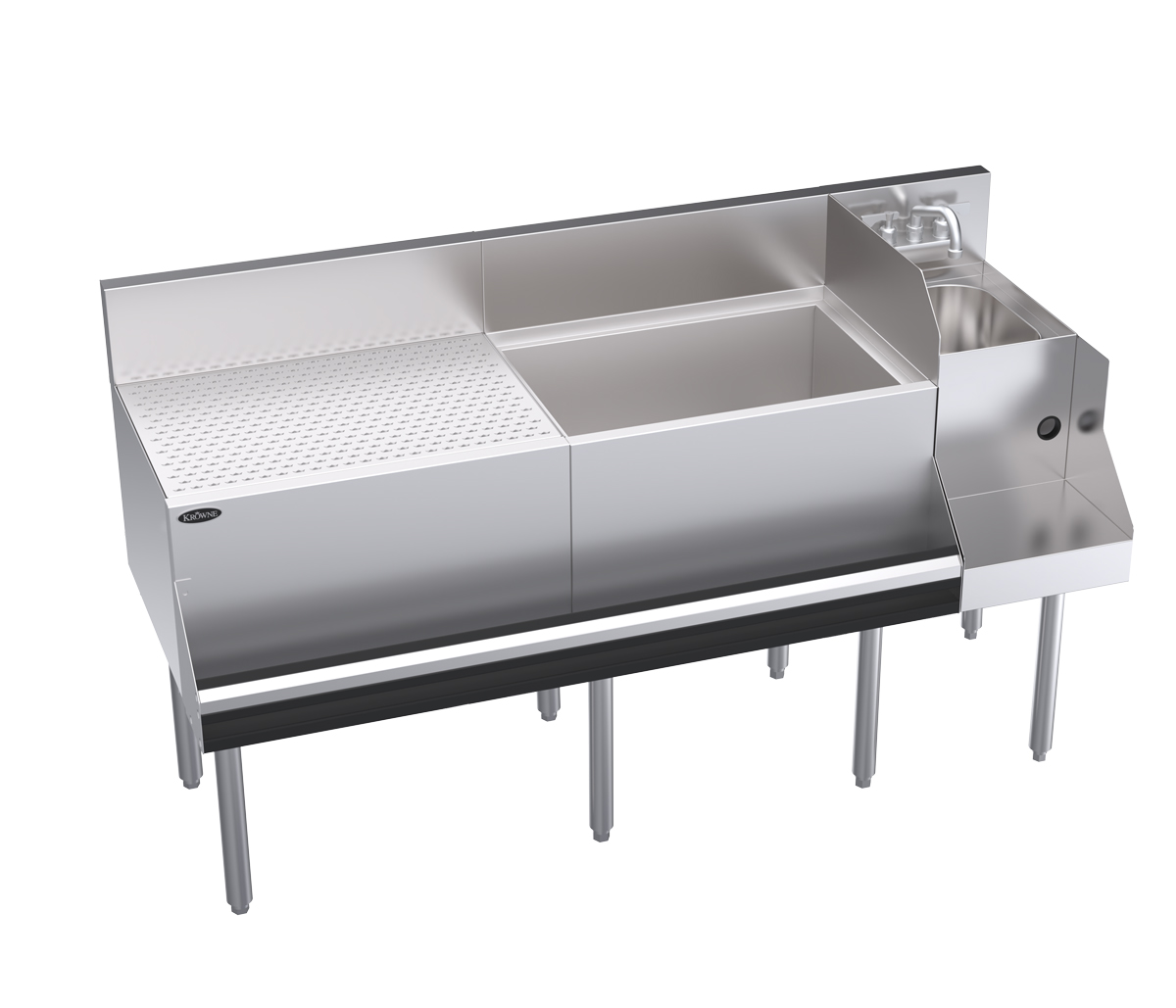 KROWNE KR24-W60A-10 Royal 1800 Series Cocktail Station with 74 lb Ice Bin, 10 Circuit Cold Plate, Stainless Steel, 60 inch width x 24 inch D