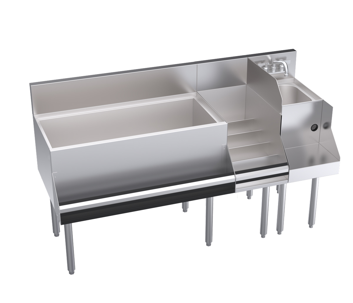 KROWNE KR24-W60D-10 Royal 1800 Series Cocktail Station with 110 lb Ice Bin, 10 Circuit Cold Plate, Stainless Steel, 60 inch W x 24 inch D