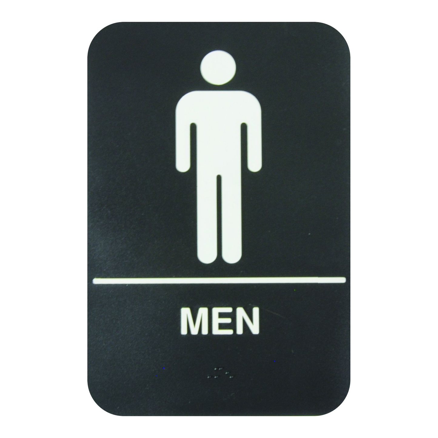 Thunder Group PLIS6952BK ADA Men's Restroom Sign with Braille - Black and White, 9" x 6"