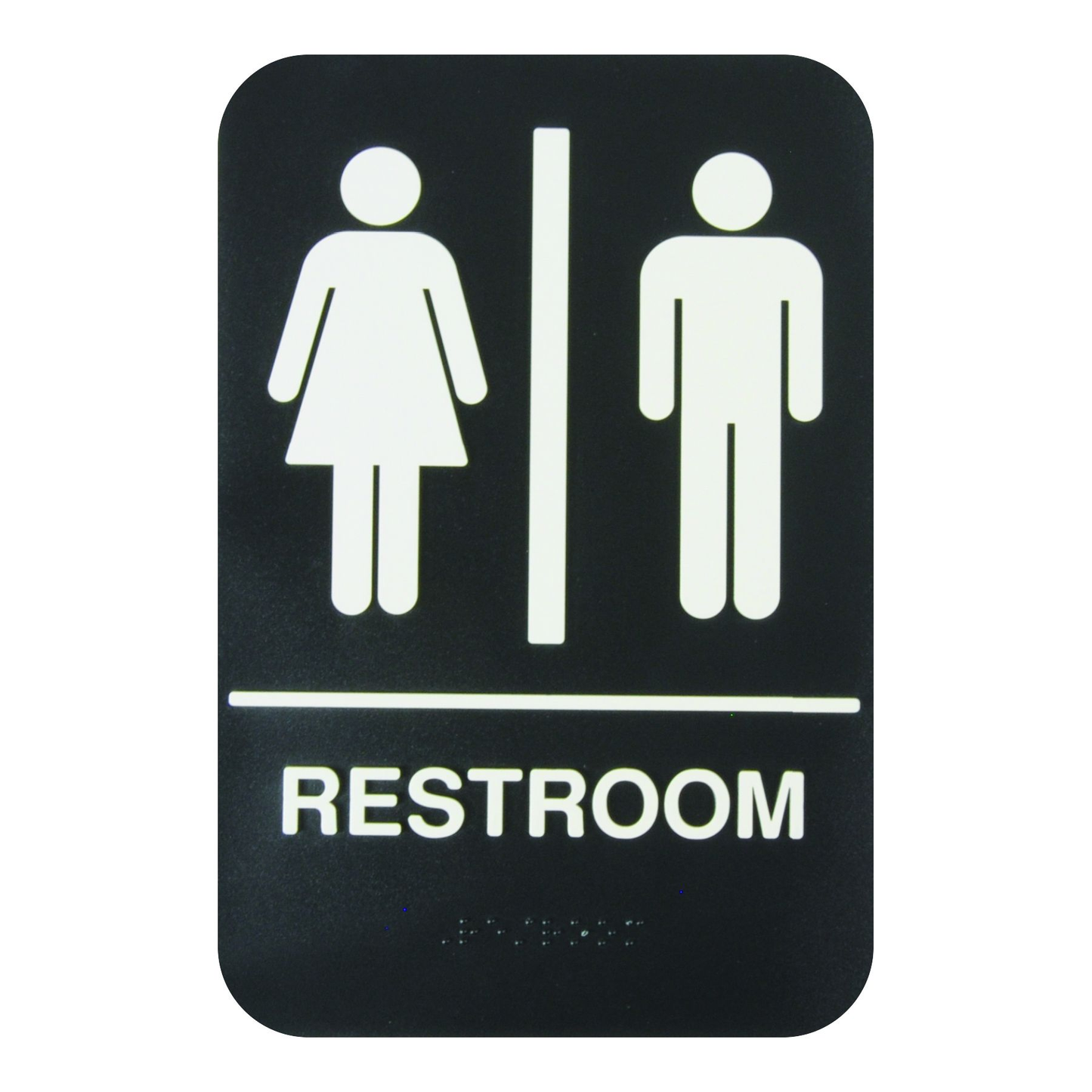 Thunder Group PLIS6953BK  Restrooms Sign - Black and White, 9" x 6"