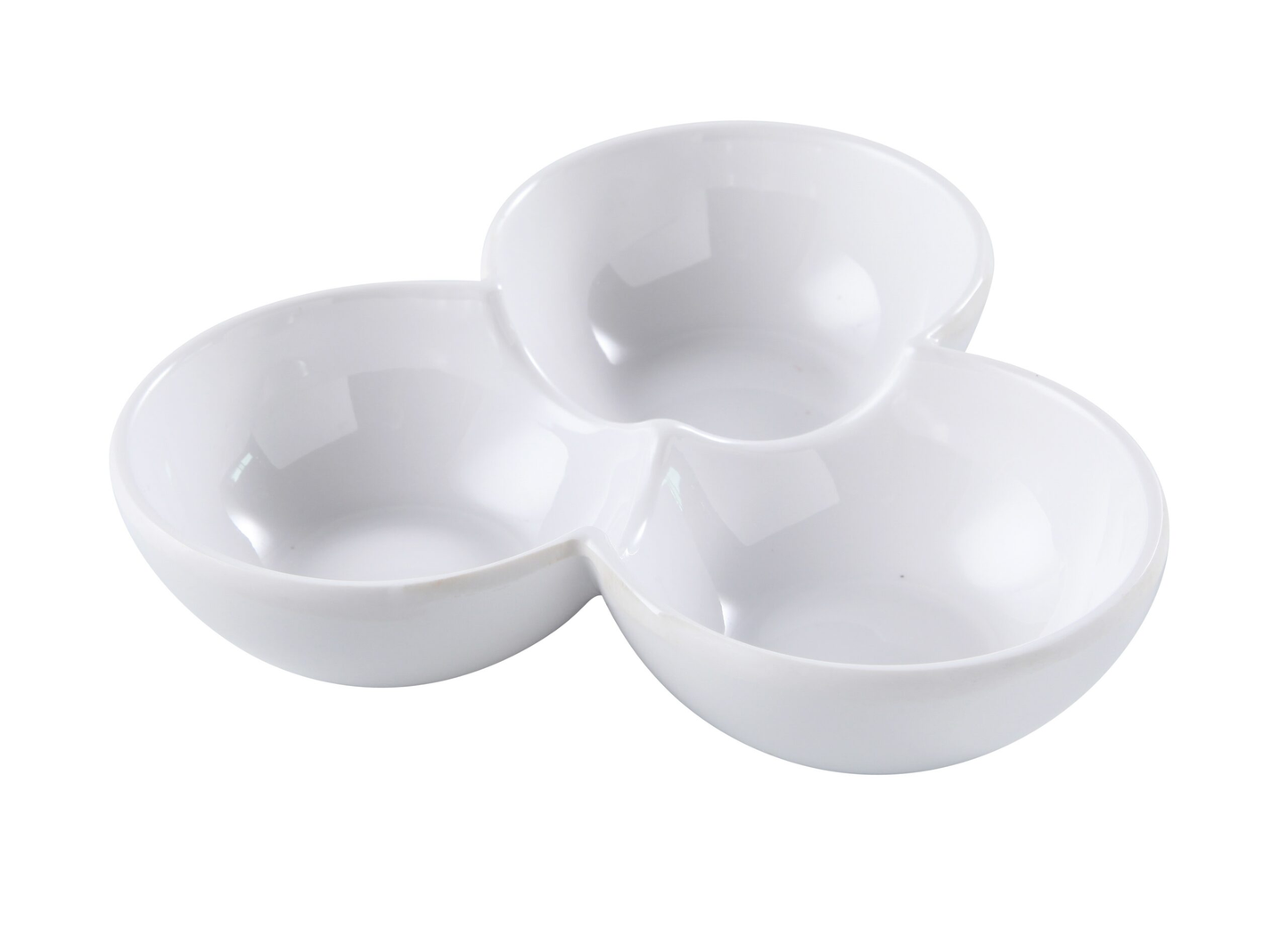 Yanco OK-817 Osaka 3-Divided Sauce Dish 7"W X 6"D X 1.5"H (per Case= 4 Dozen) (sold By Case)