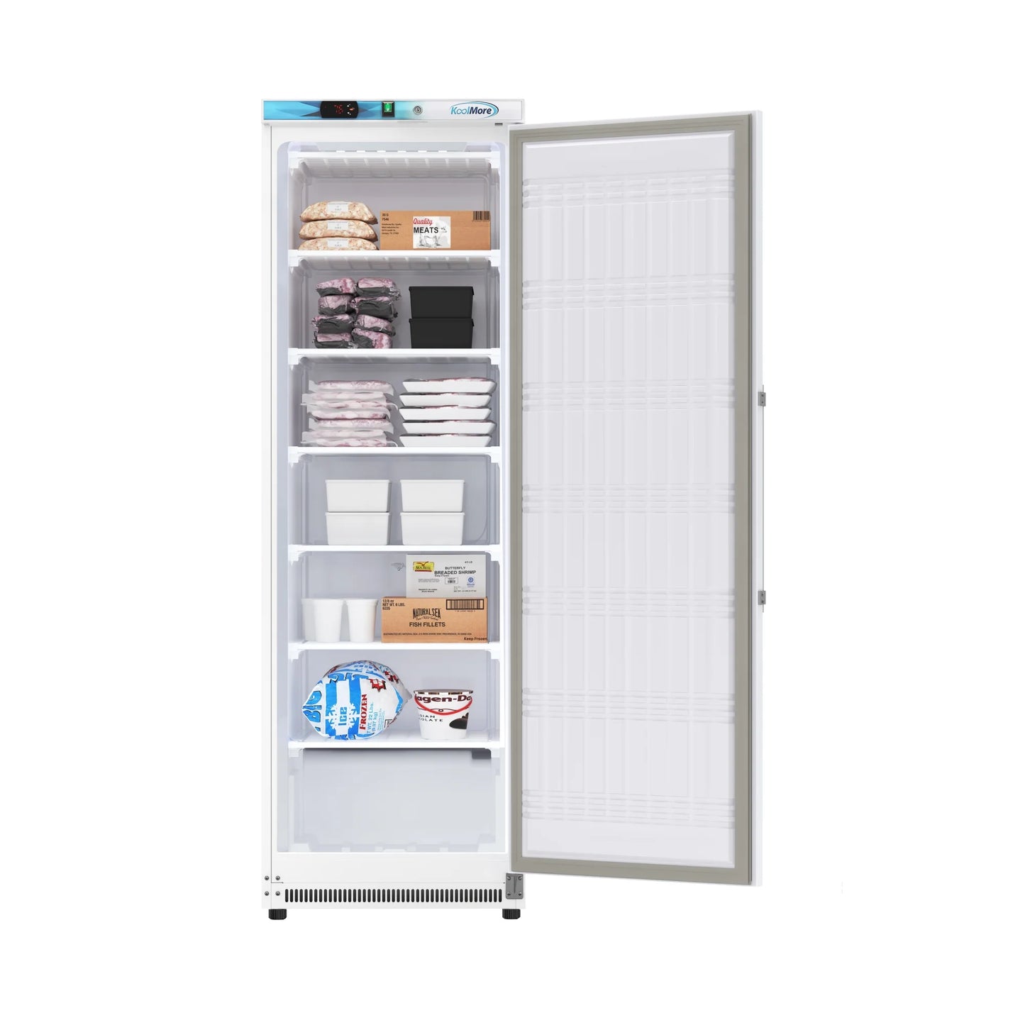 Koolmore KM-FMD12WH Commercial Upright Freezer 23.6"L 12 Cu. Ft. White Manual Defrost