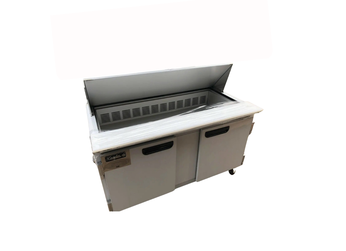 Leader ESLM60 60" 2 Door Refrigerated Mega Top Bain Marie / Sandwich Prep Table