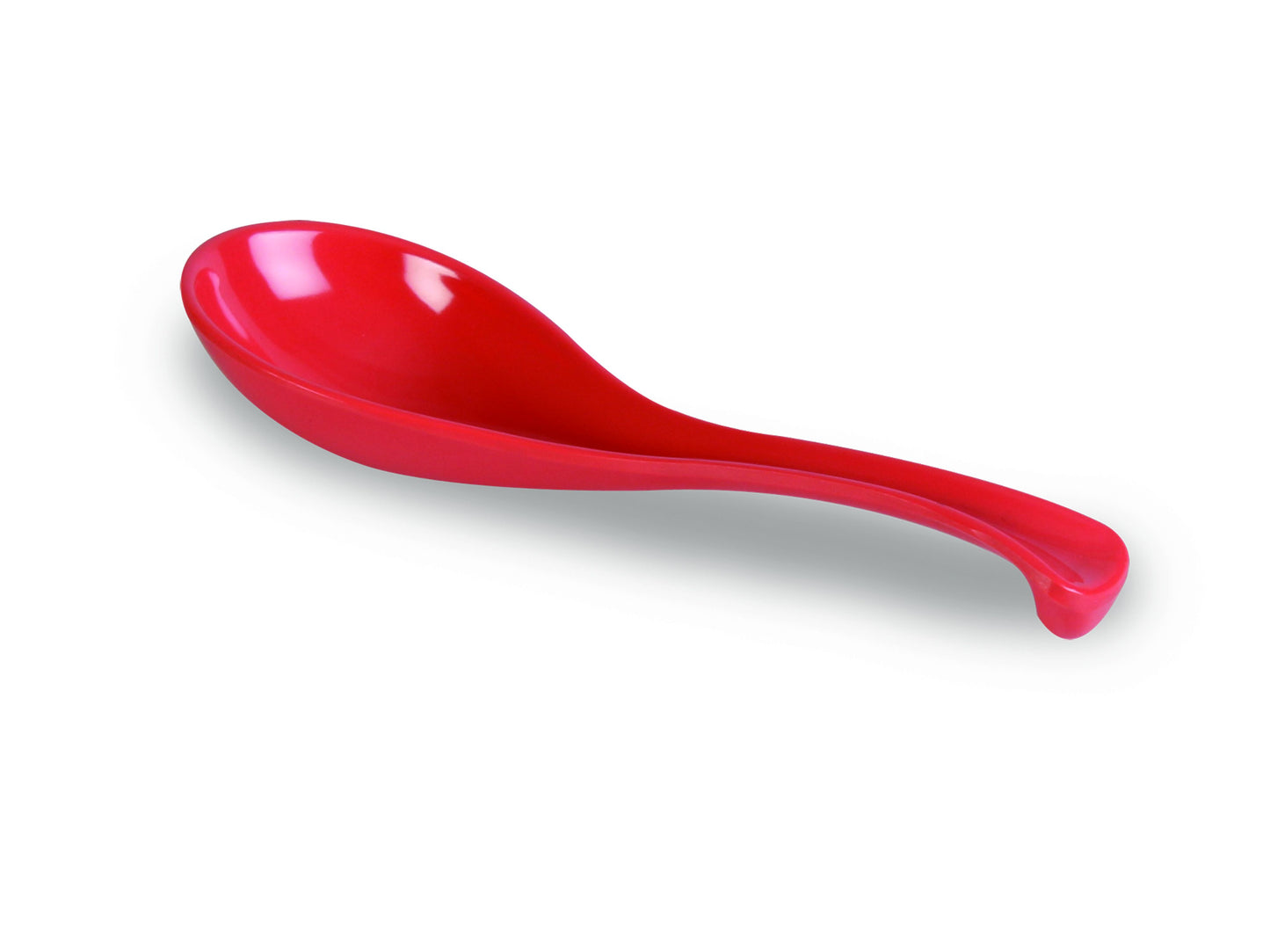 Thunder Group 7000R 1 oz. Orange Melamine Asian Soup Spoon / Appetizer Spoon - 12/Pack