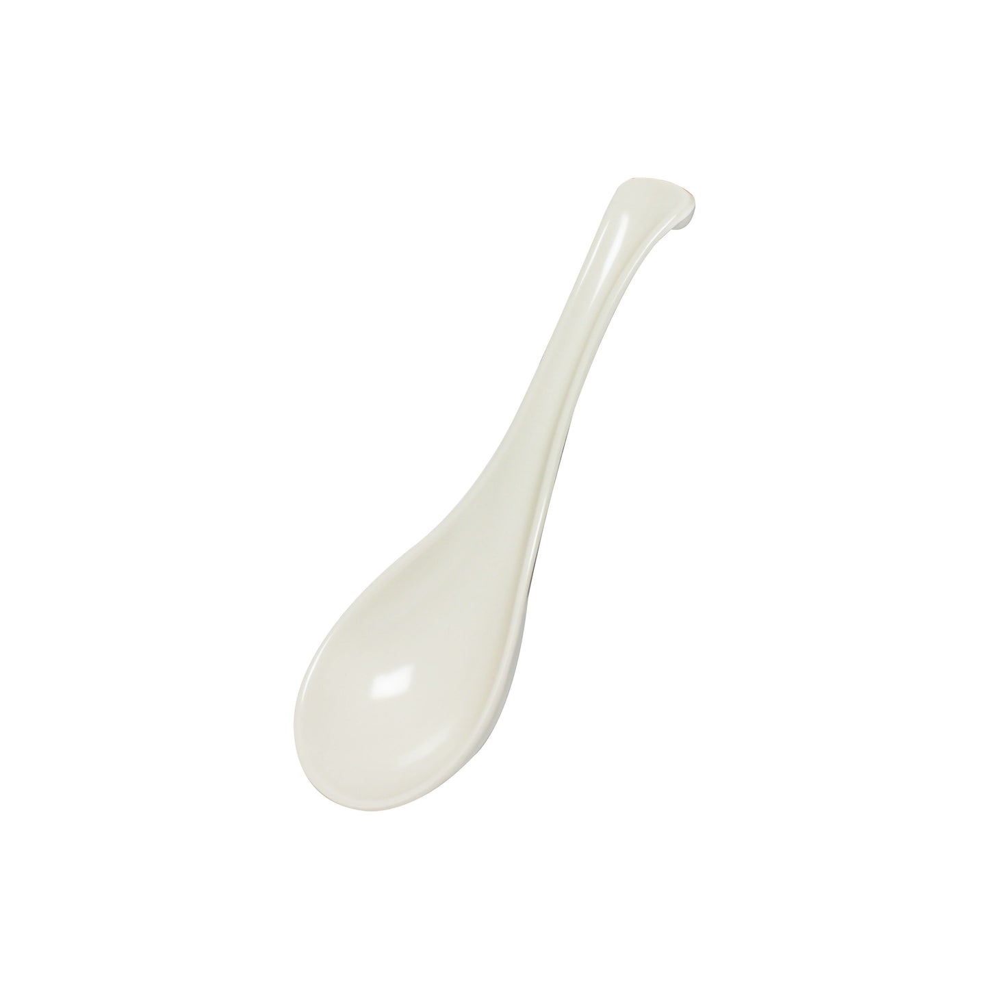 Thunder Group 7000V 1 oz. Ivory Melamine Asian Soup Spoon / Appetizer Spoon - 12/Pack