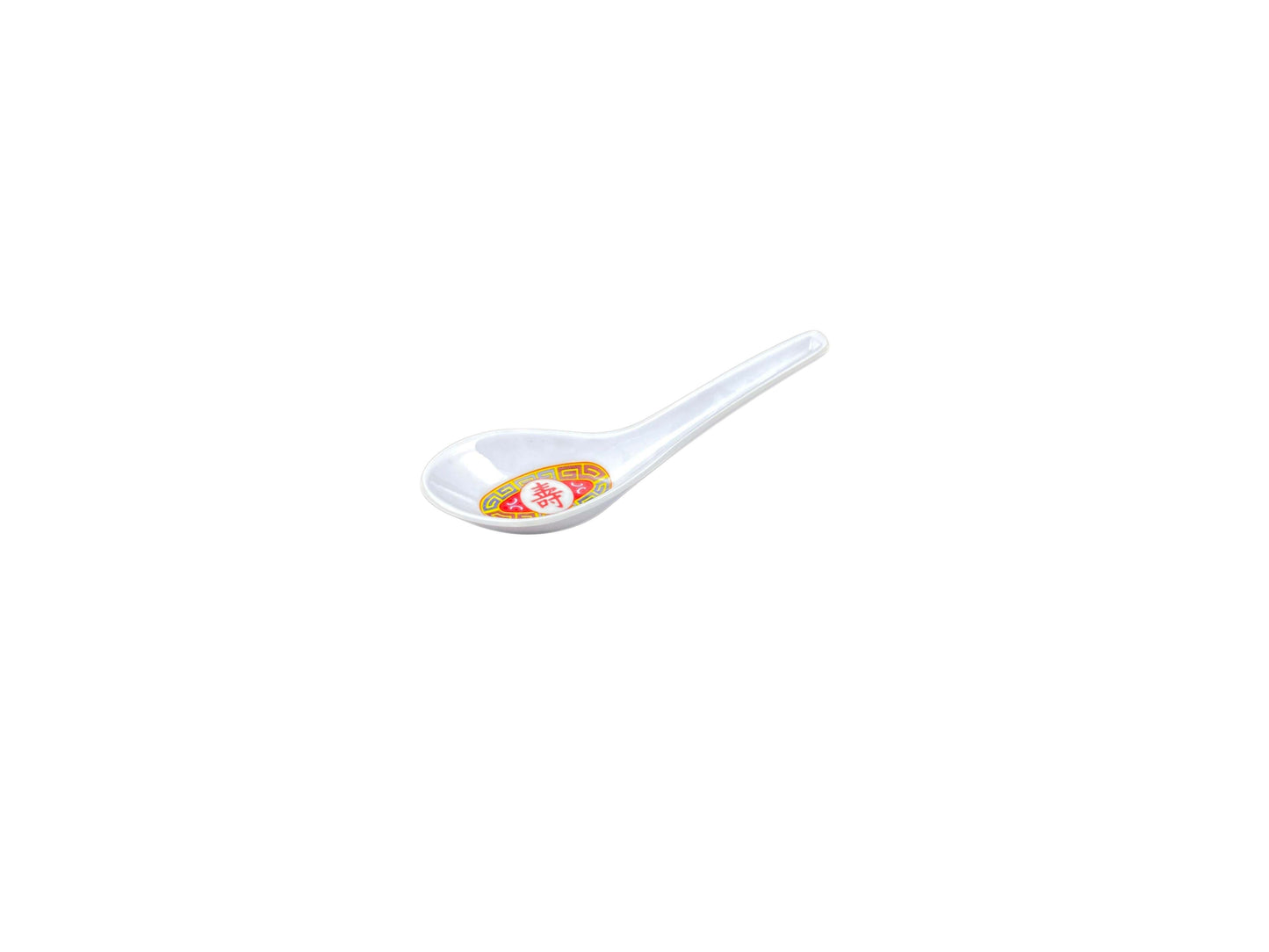 Thunder Group 7003R 3/4 oz Melamine Won Ton Spoon, Red/White