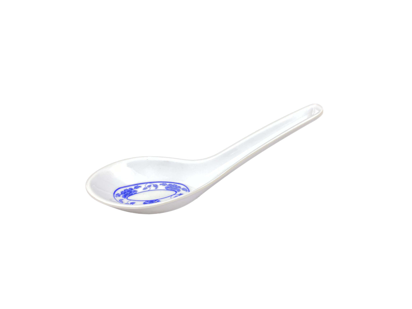 Thunder Group 7004TB 3/4 oz Melamine Soup Spoon, White/Blue