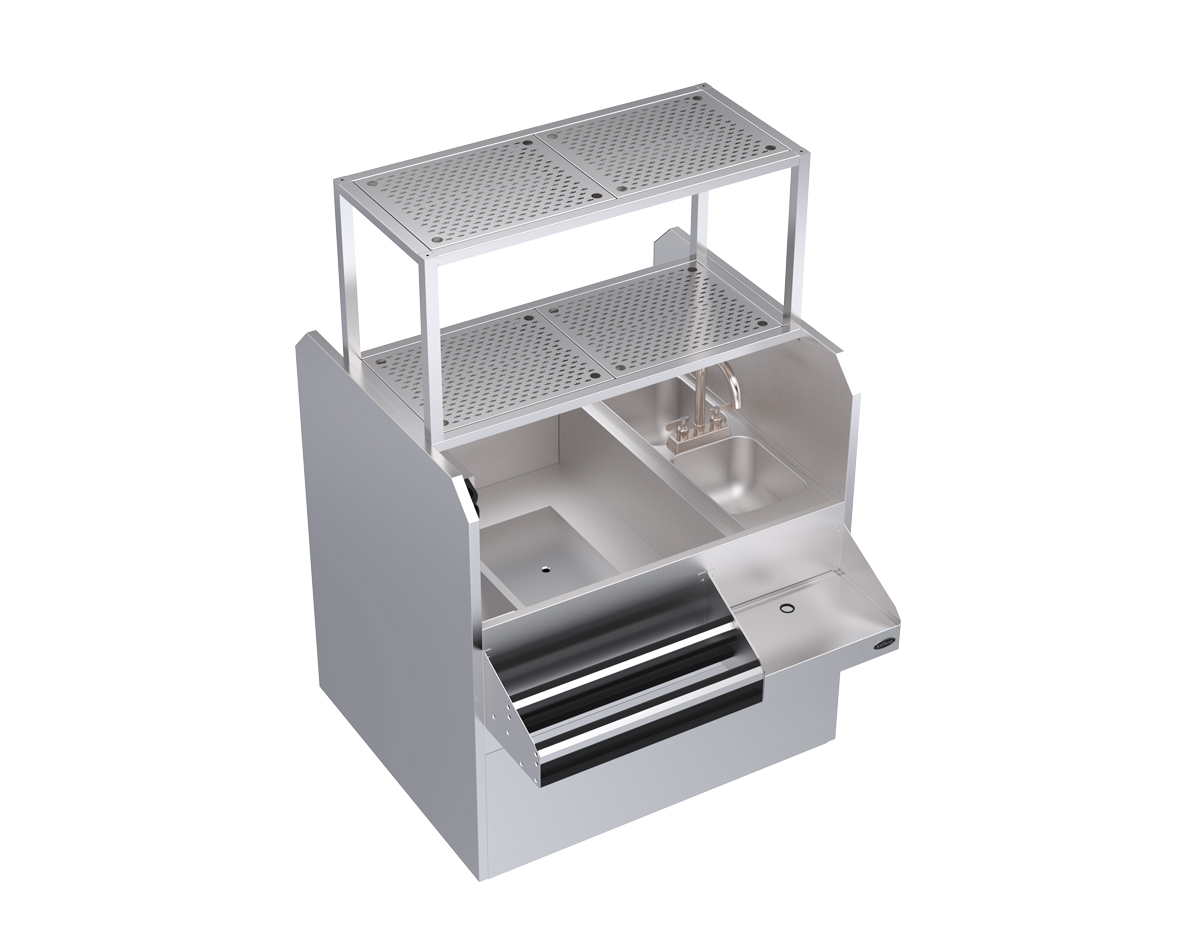 KROWNE KRPT-42LP-10 Royal Series Cocktail Station with 135 lbs Ice Bin, Stainless Steel, 42 inch W x 45 inch D