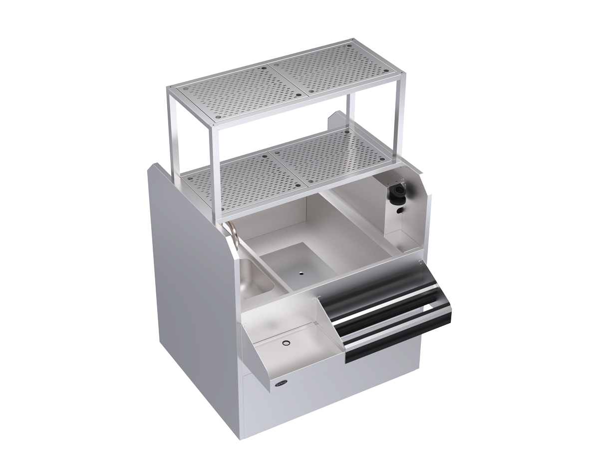 KROWNE KRPT-42RP-10 Royal Series Cocktail Station with 135 lbs Ice Bin, Stainless Steel, 42 inch W x 45 inch D