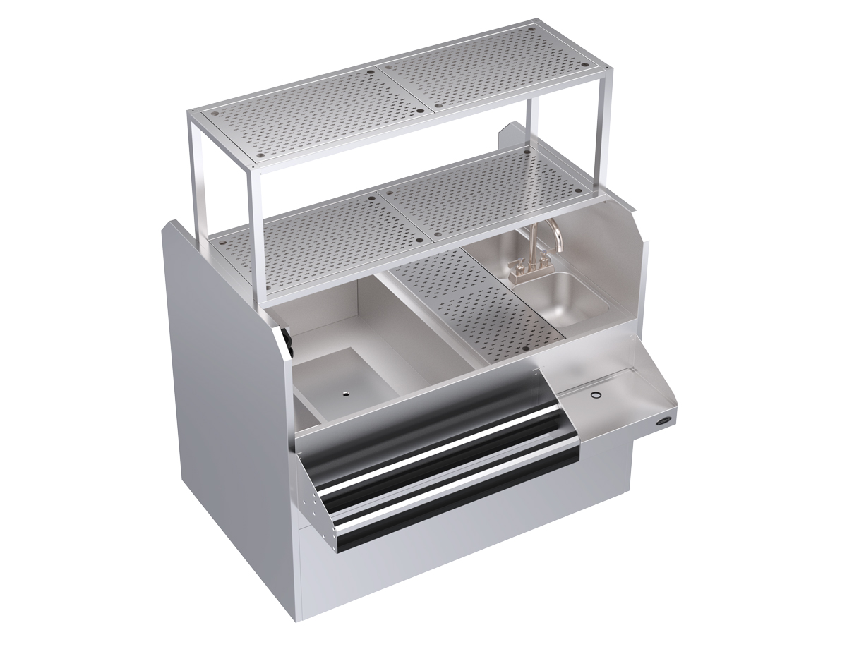 KROWNE KRPT-54ALP-10 Royal Series Cocktail Station with 115 lbs Ice Bin, Stainless Steel, 54 inch W x 45 inch D