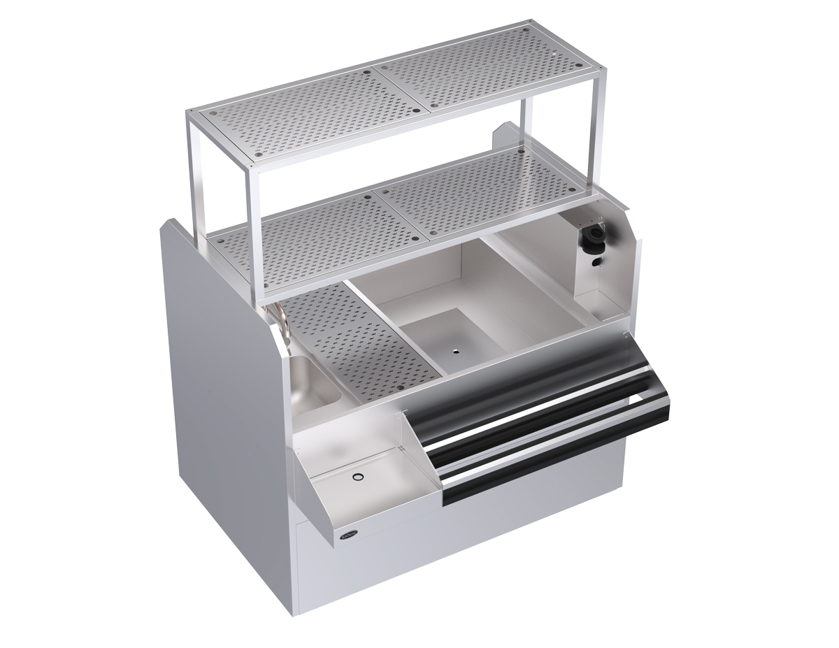 KROWNE KRPT-54ARP-10 Royal Series Cocktail Station with 115 lbs Ice Bin, Stainless Steel, 54 inch W x 45 inch D