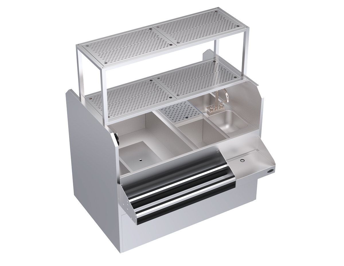 KROWNE KRPT-54BLP-10 Royal Series Cocktail Station with 115 lbs Ice Bin, Stainless Steel, 54 inch W x 45 inch D
