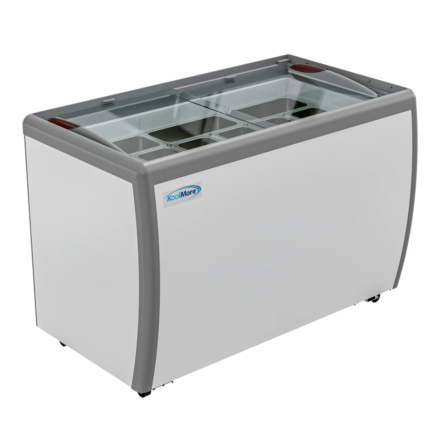 Koolmore KM-GDC-49SD 50 In. Commercial 9-Pan Gelato Ice Cream Dipping Cabinet Display Freezer With Sliding Glass Door- 13 Cu Ft.