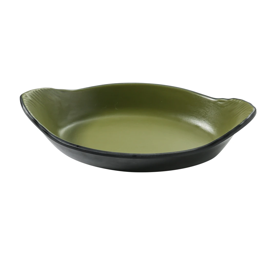 Yanco BM-608GR Oval, Rarebit, 8 3/4" x 5", Melamine, Green