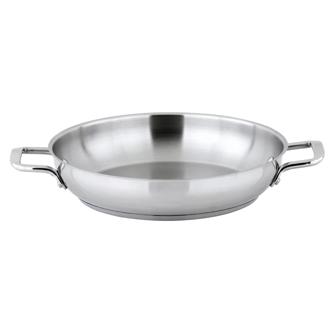 Winco SSOP-12 12-1/2 Inch Induction Omelet Pan with Handles Aluminum Core Stainless Steel