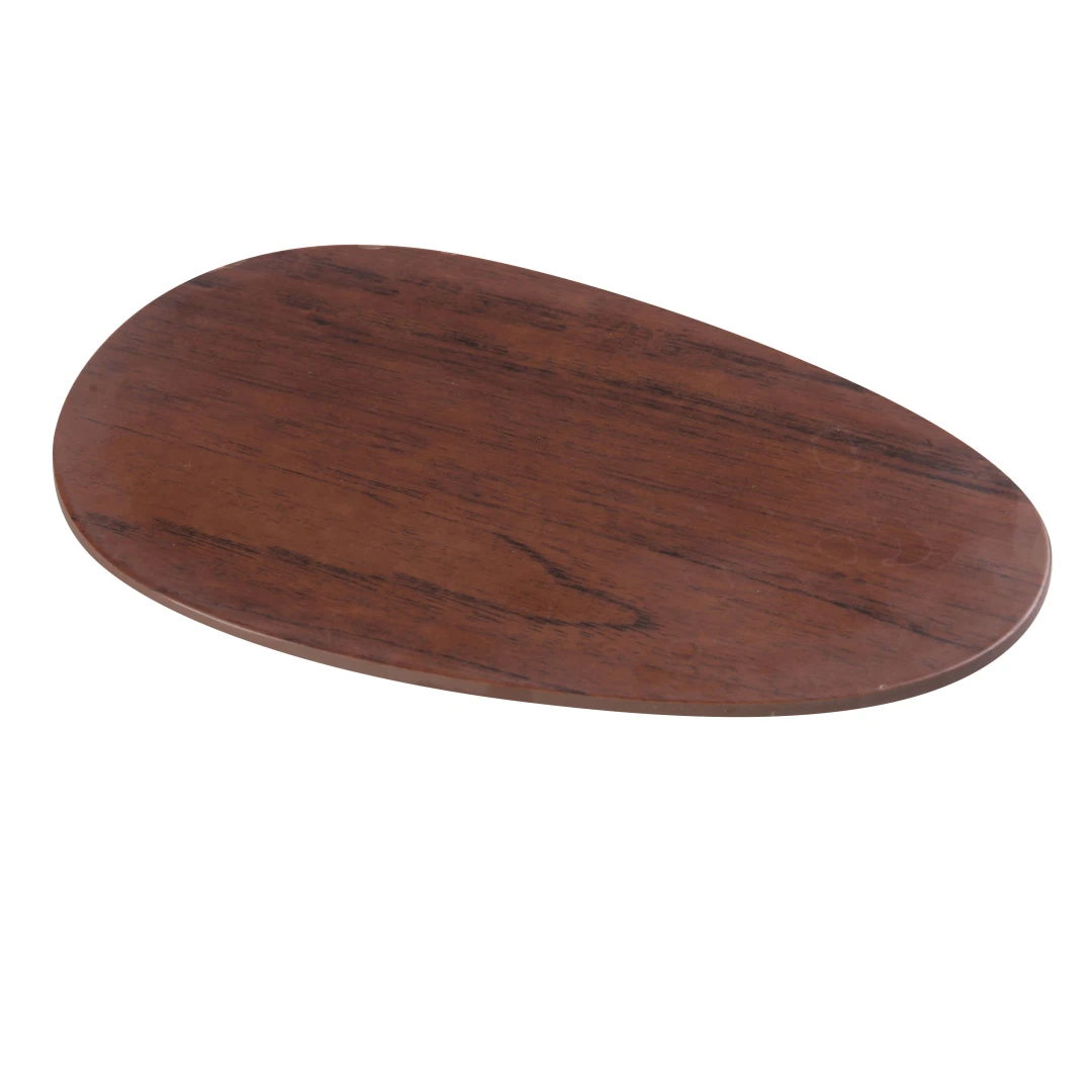 Yanco WL-210 10 1/4" Oval Melamine Plate, Wood Grain