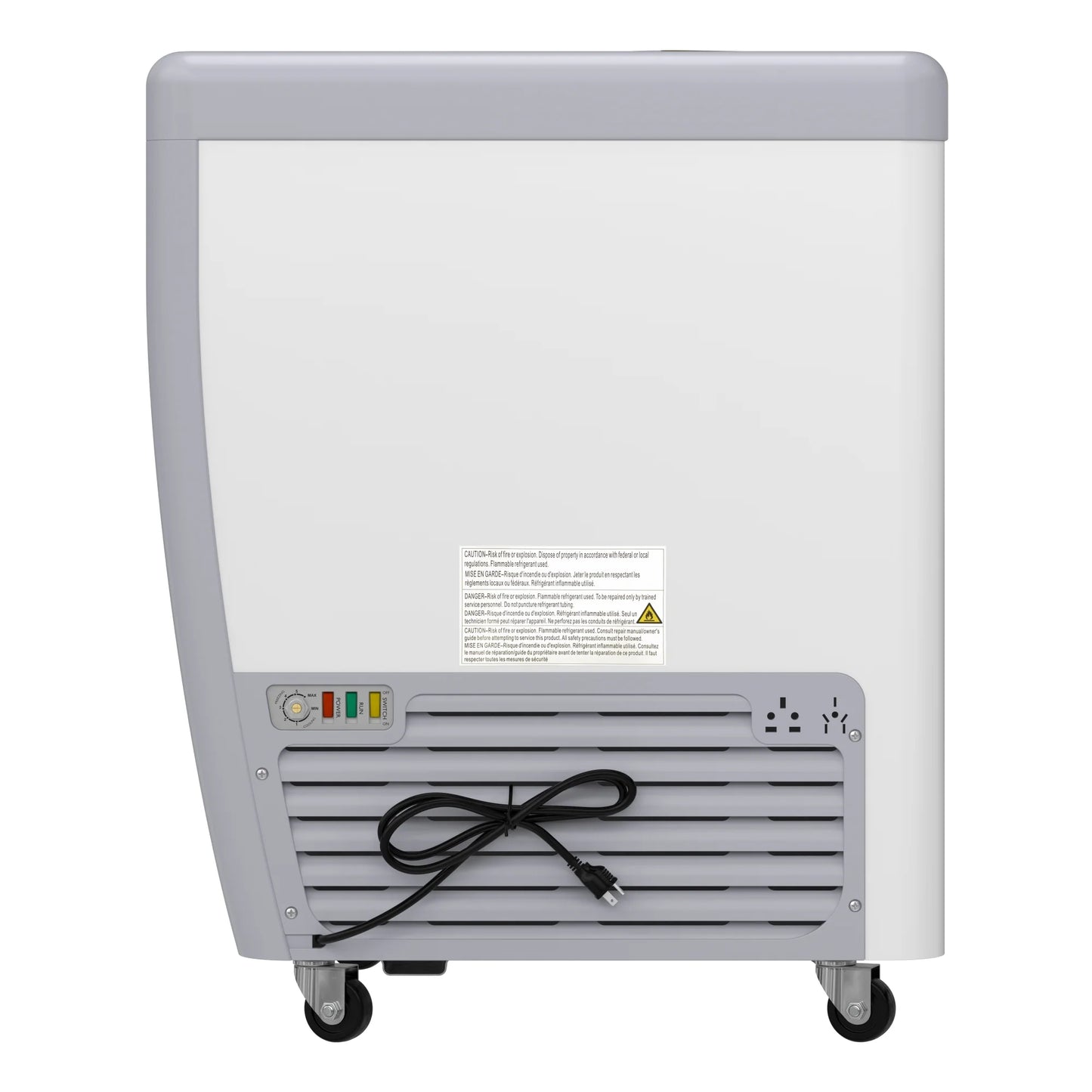 Koolmore KM-GDC-26SD 26 In. Commercial 5-Pan Gelato Ice Cream Dipping Cabinet Display Freezer With Sliding Glass Door- 6 Cu Ft.