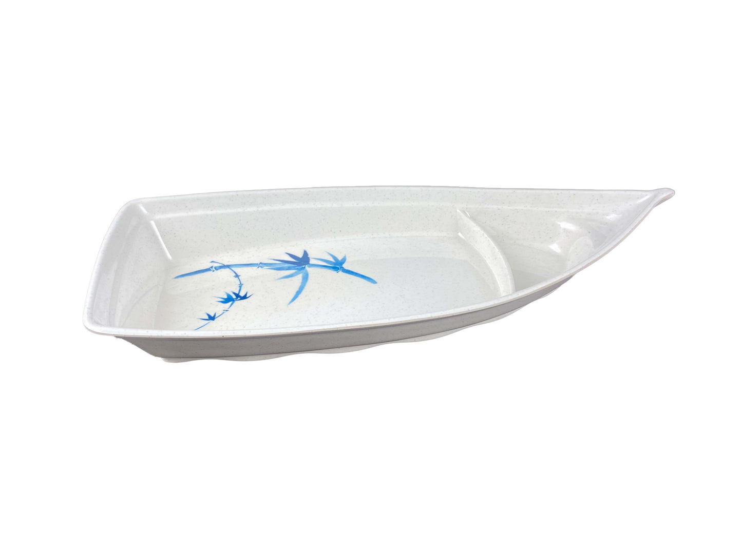Thunder Group 8006BB Blue Bamboo 54 oz. Melamine Sushi Boat - 12/Case
