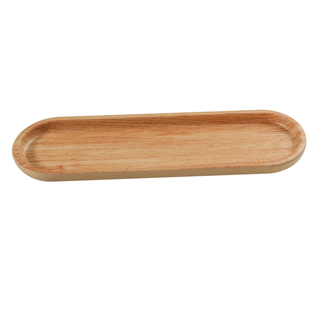 Yanco WD-2612 Rectangular Sushi Tray - 11 3/4" x 3 1/2", Melamine, Golden Oak